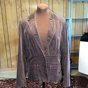 Jones New York Brown Academia Blazer 100% Cotton velour